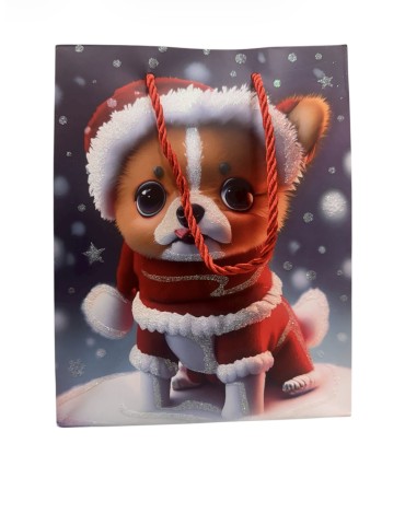 Bolsa de regalo pequeña de perritos Navideños