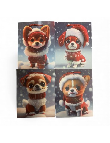 Bolsa de regalo pequeña de perritos Navideños